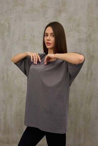 Футболка ONE SIZE подовжена, графітовий FT12 фото