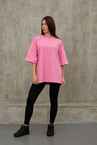 Футболка ONE SIZE подовжена, рожевий FT11 фото