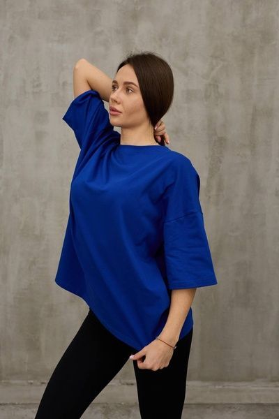 Футболка ONE SIZE подовжена, синій FT14 фото
