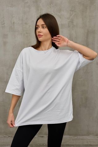 Футболка ONE SIZE подовжена, білий FT9 фото