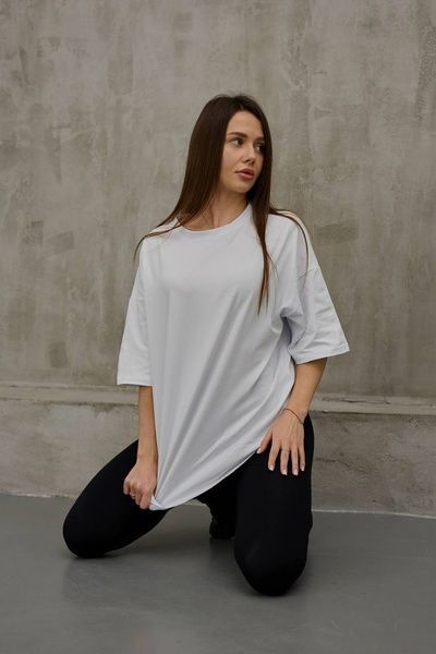 Футболка ONE SIZE подовжена, білий FT9 фото