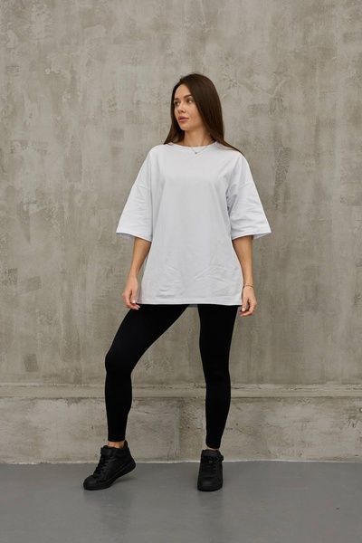 Футболка ONE SIZE подовжена, білий FT9 фото
