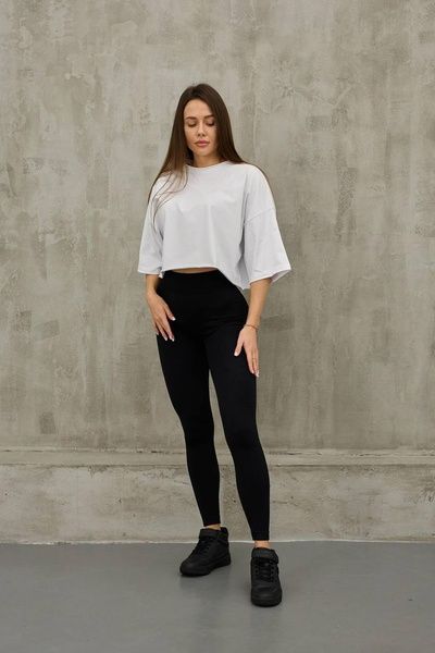 Футболка ONE SIZE вкорочена, білий FT1 фото